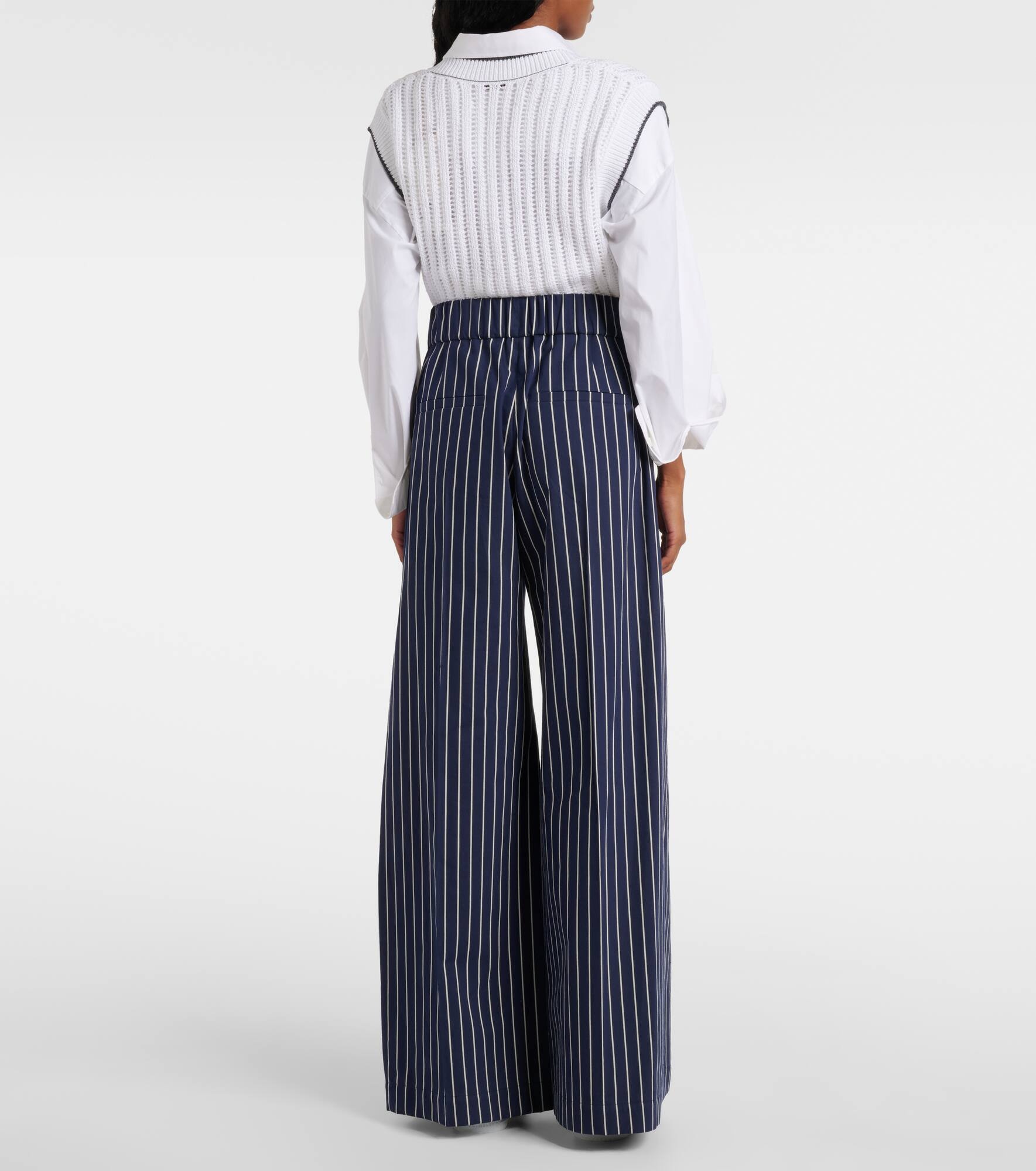 Cotton and silk wide-leg pants - 3