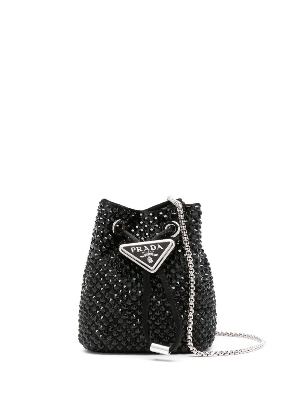 rhinestoned satin mini bag - 1