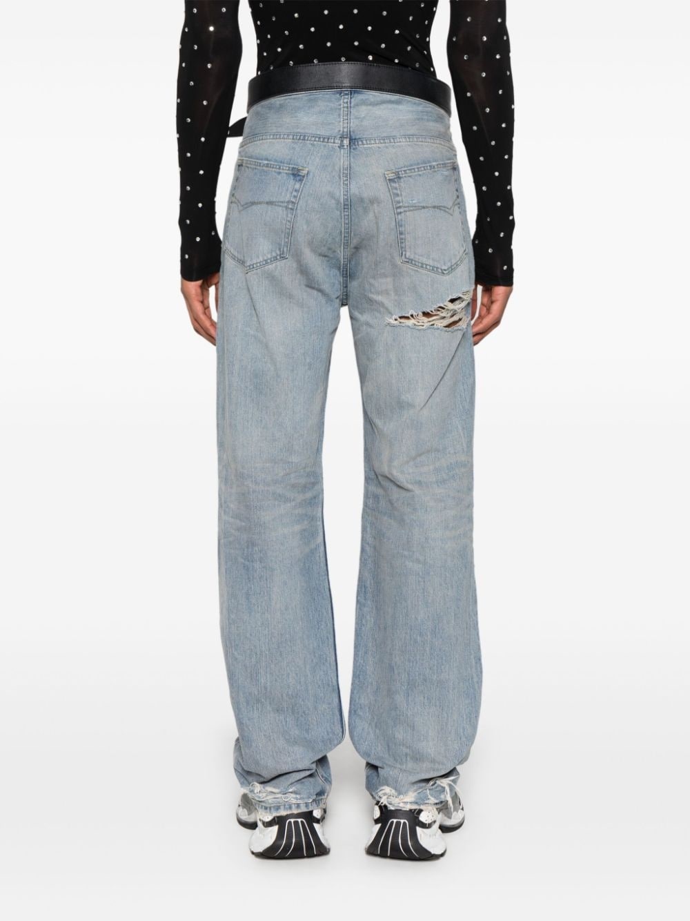 integrated-belt jeans - 4