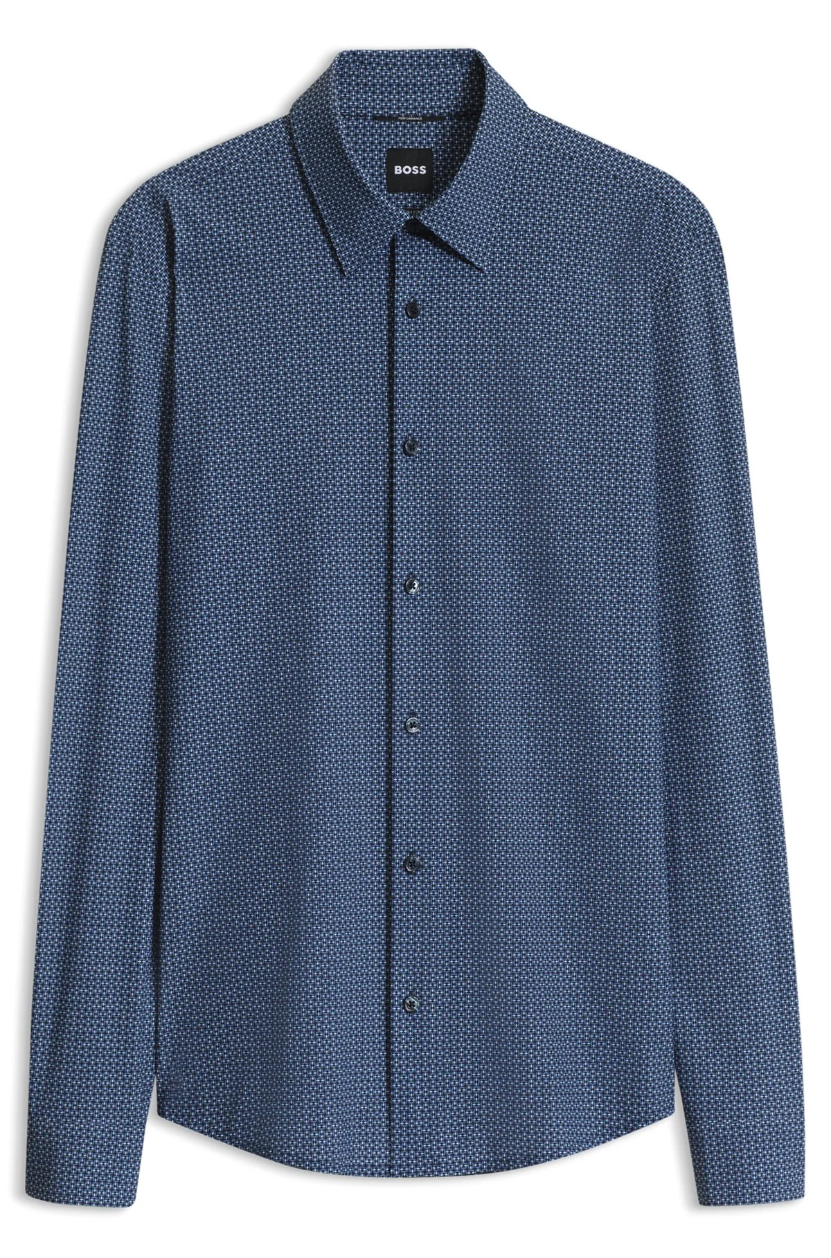 SLIM-FIT SHIRT IN PRINTED PERFORMANCE-STRETCH JERSEY - 1