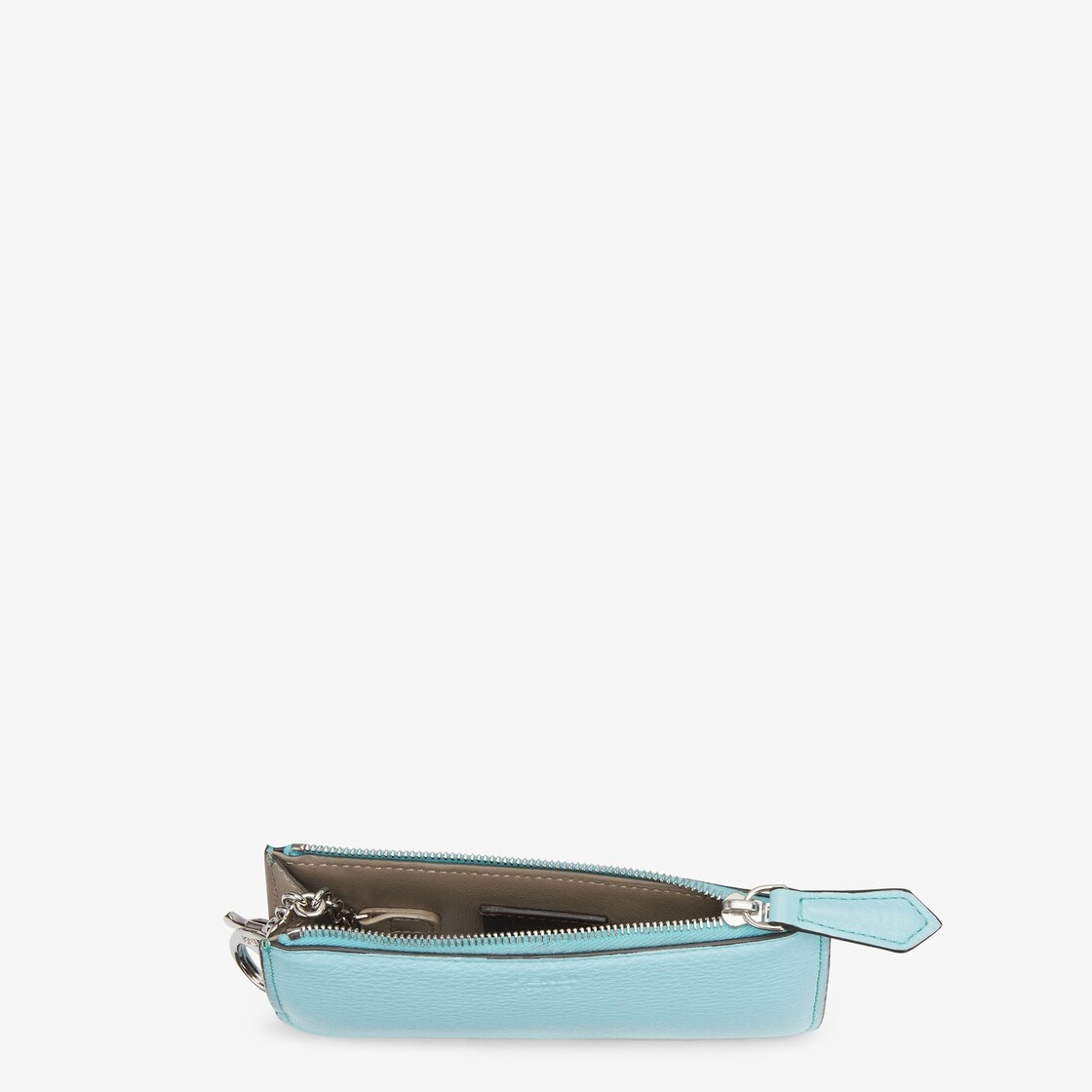 Fendi Roma key pouch with gusseted sides. The back features four card slots. Inside there is a pull- - 3