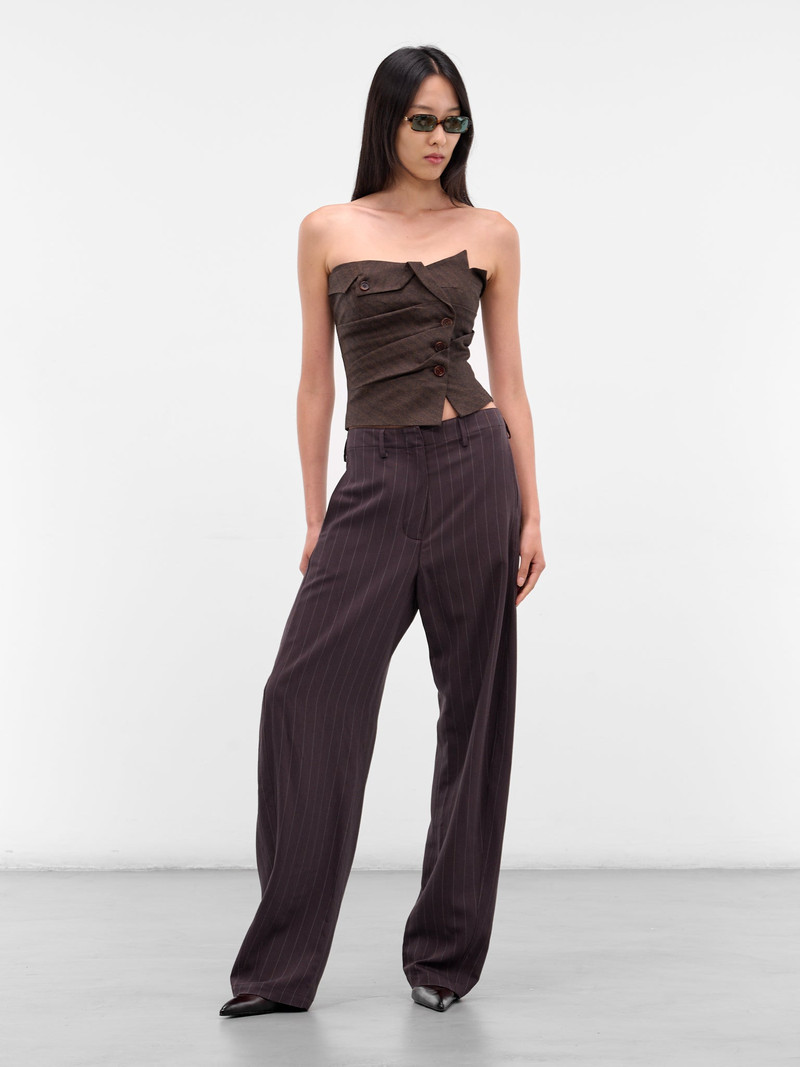 MAGDA BUTRYM Brown Pinstripe Tailored Trousers outlook