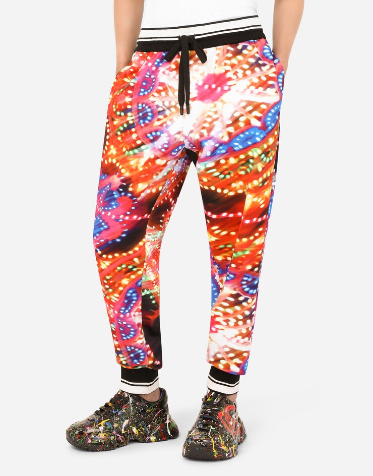 Illumination-print jogging pants with DG logo - 4