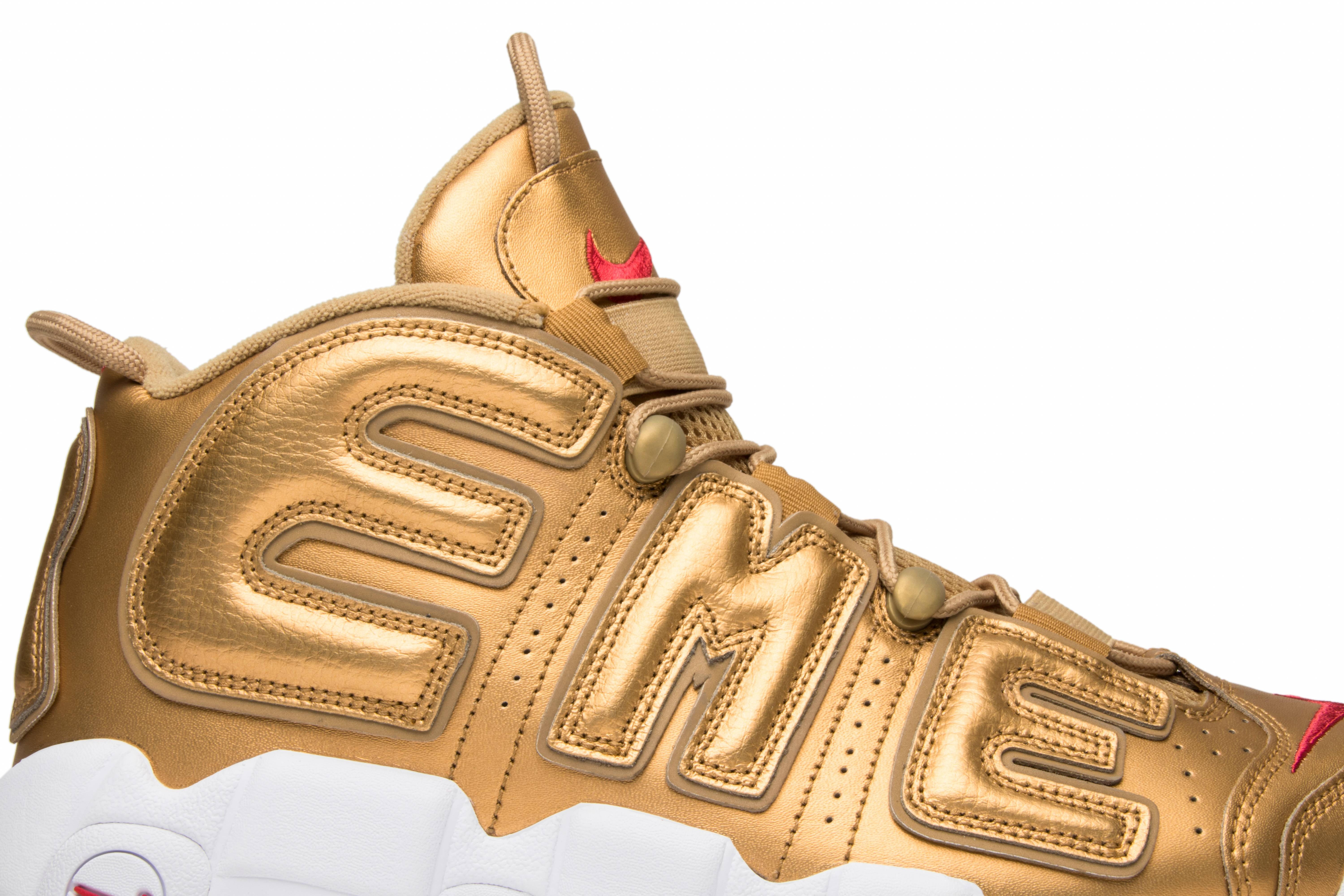 Supreme x Air More Uptempo 'Metallic Gold' - 2