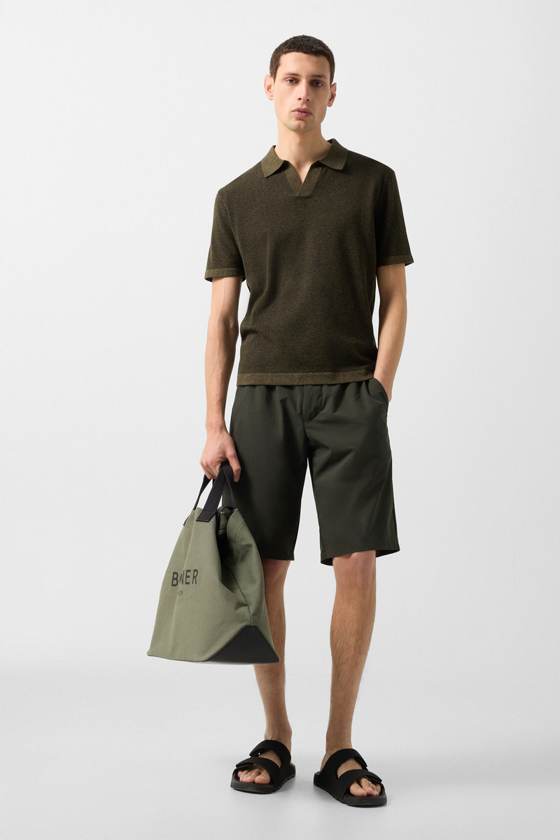 BOGNER Lyon knitted polo shirt in Olive green outlook