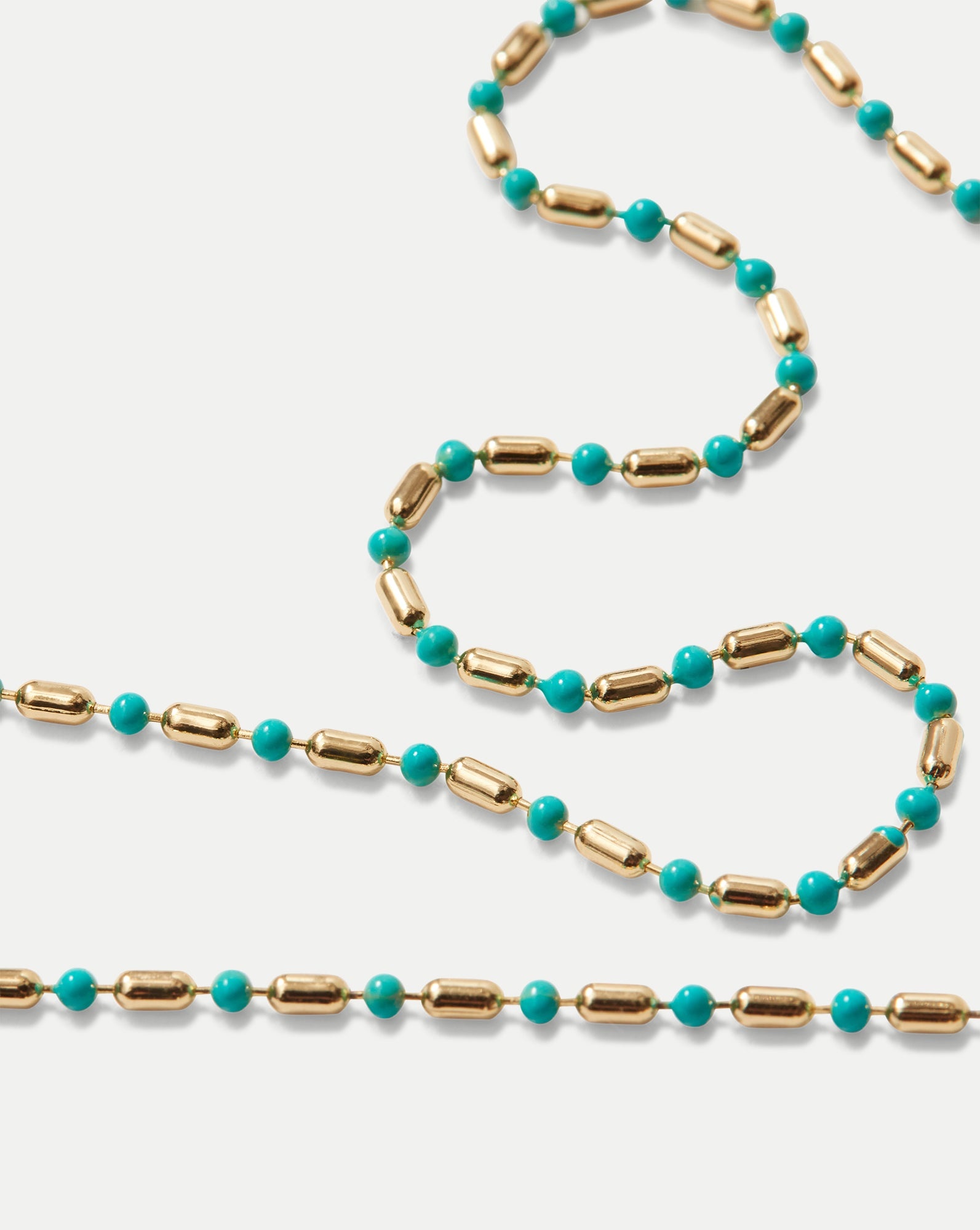 LONG ENAMEL BEAD CHAIN NECKLACE - 3
