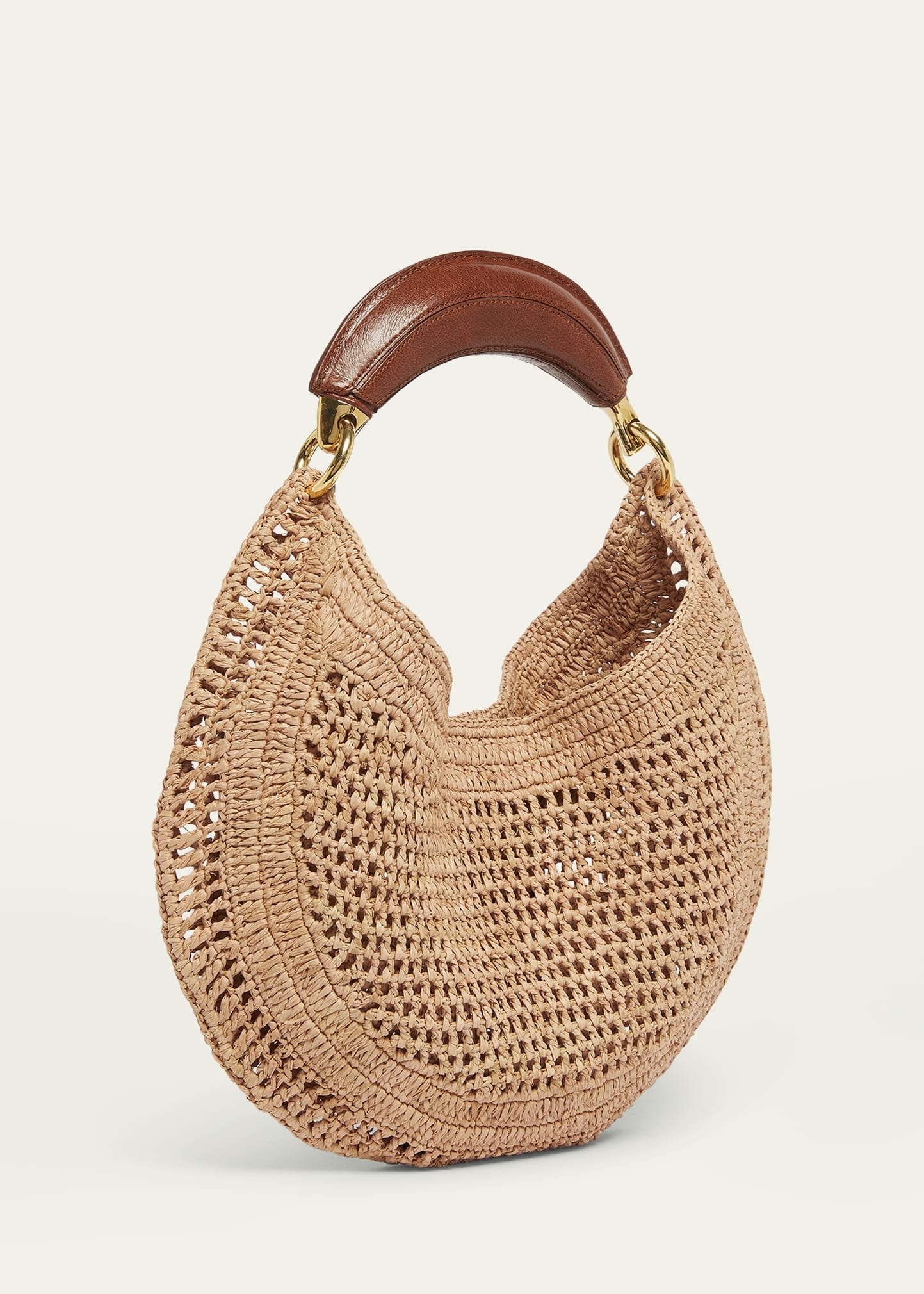 Summer Banana Top-Handle Bag in Crochet Fabric - 3