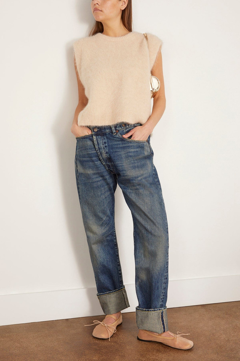 R13 Cuffed Crossover in Adelaide Selvedge Blue outlook