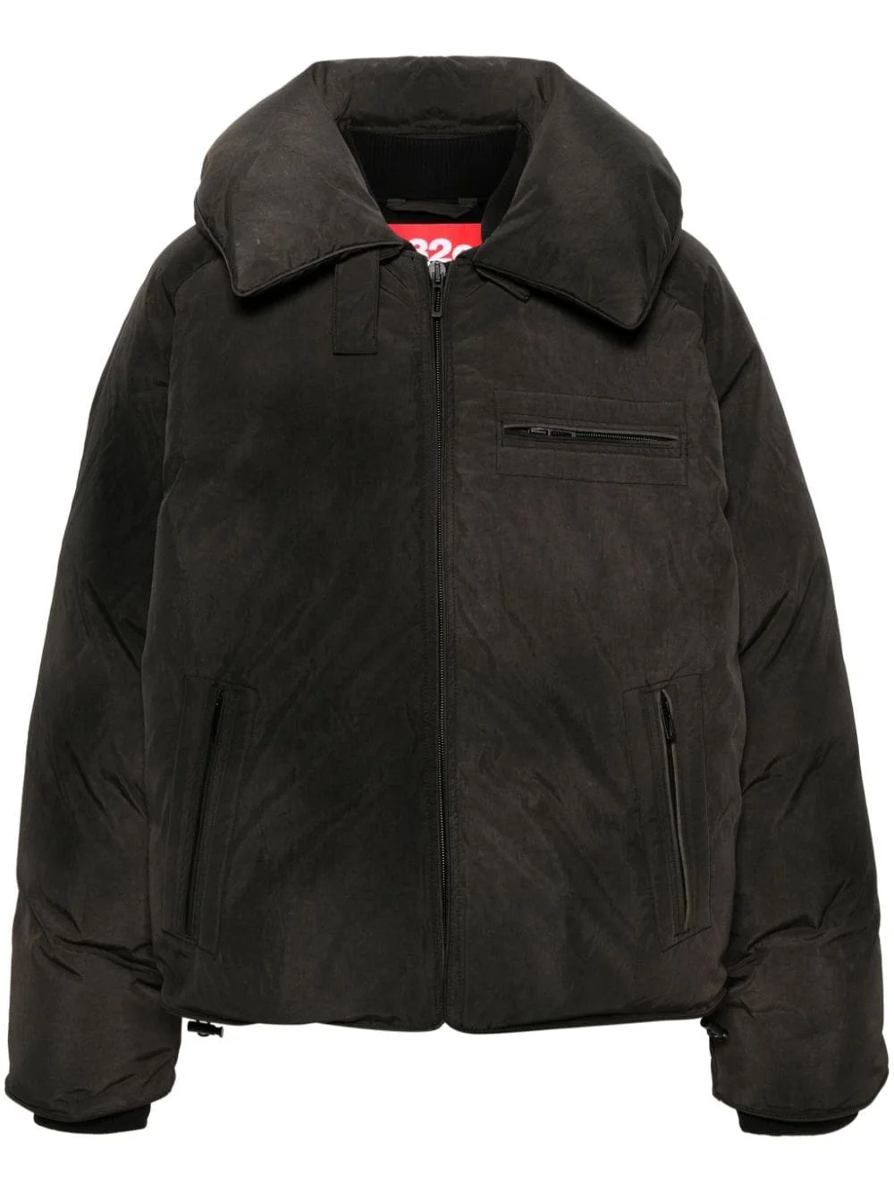 logo-patch feather-down jacket - 1