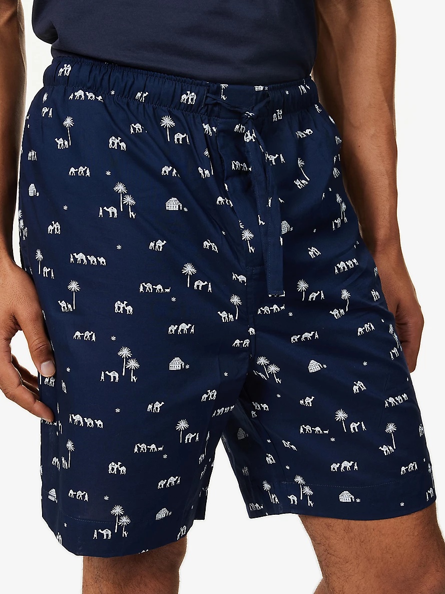 Nelson graphic-print cotton-poplin pyjama shorts - 5