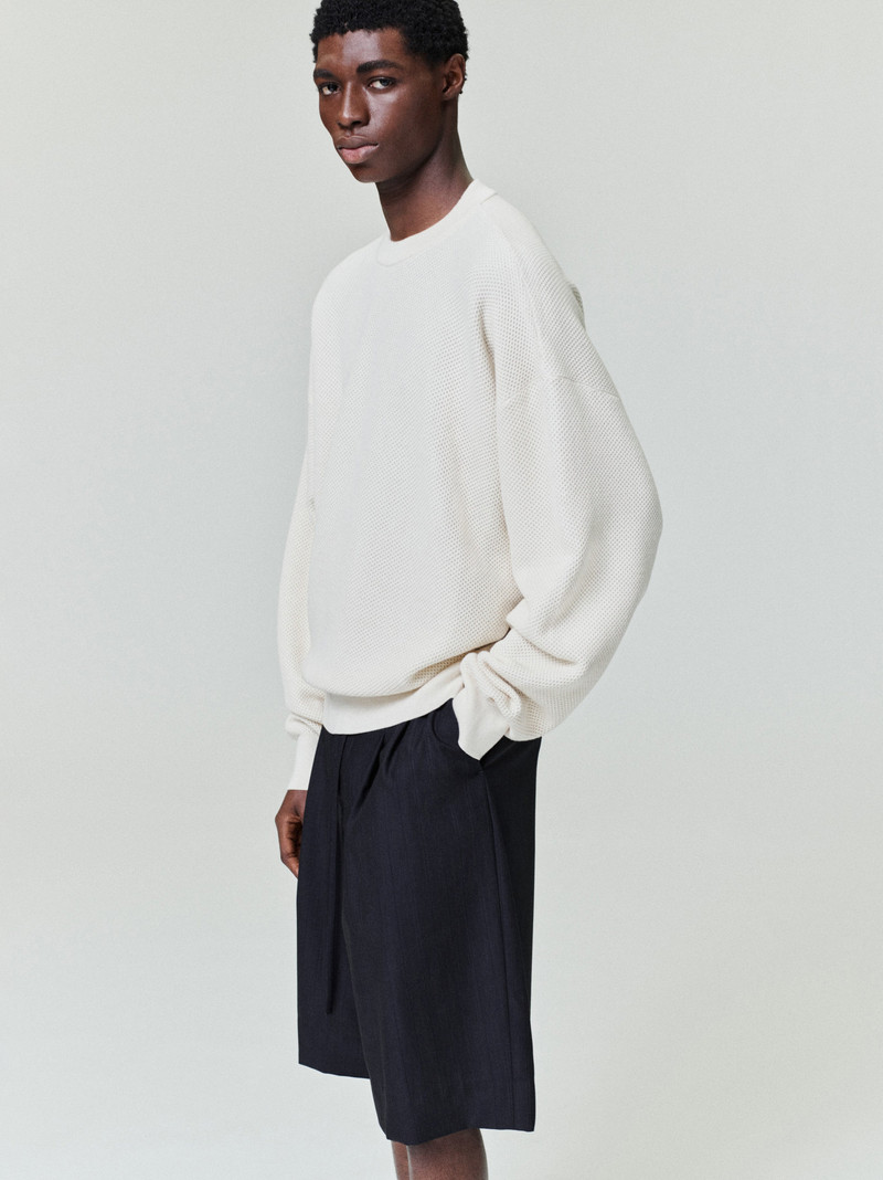 Wool Cotton Sport Mesh Knit Sweater 1