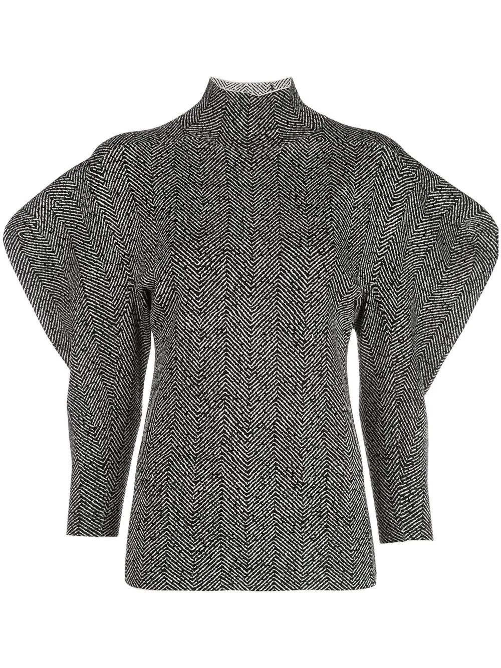 structured shoulders herringbone jumper - 1