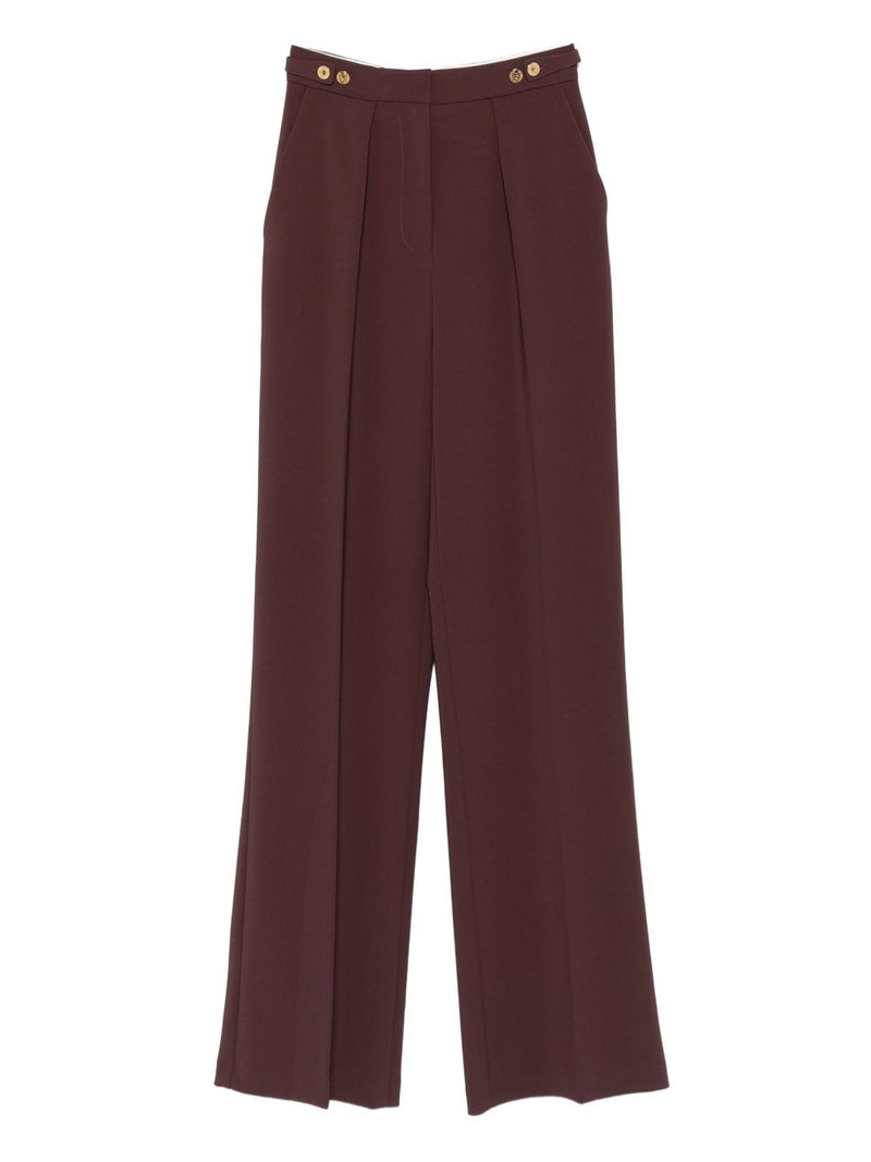 pleated button-detailing straight trousers 1