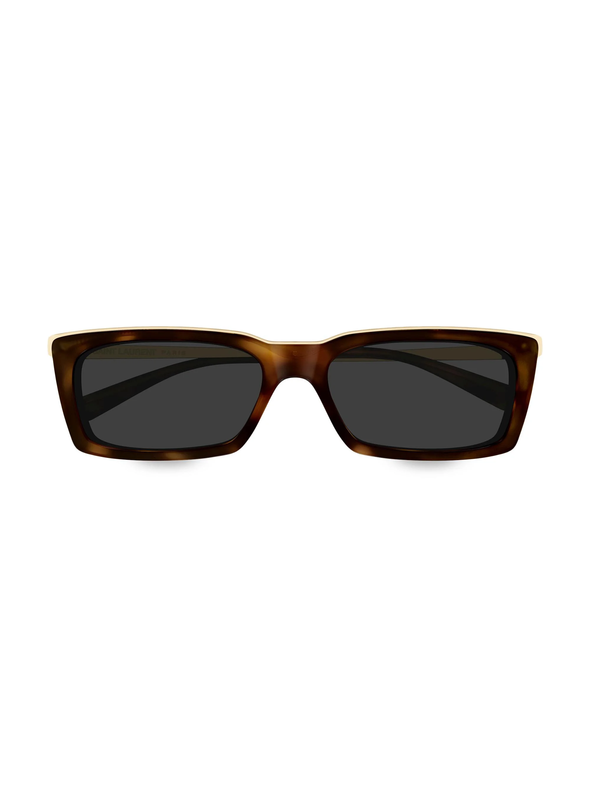 Women's 57MM Rectangular Metal Sunglasses - Gold Havana Black - 1