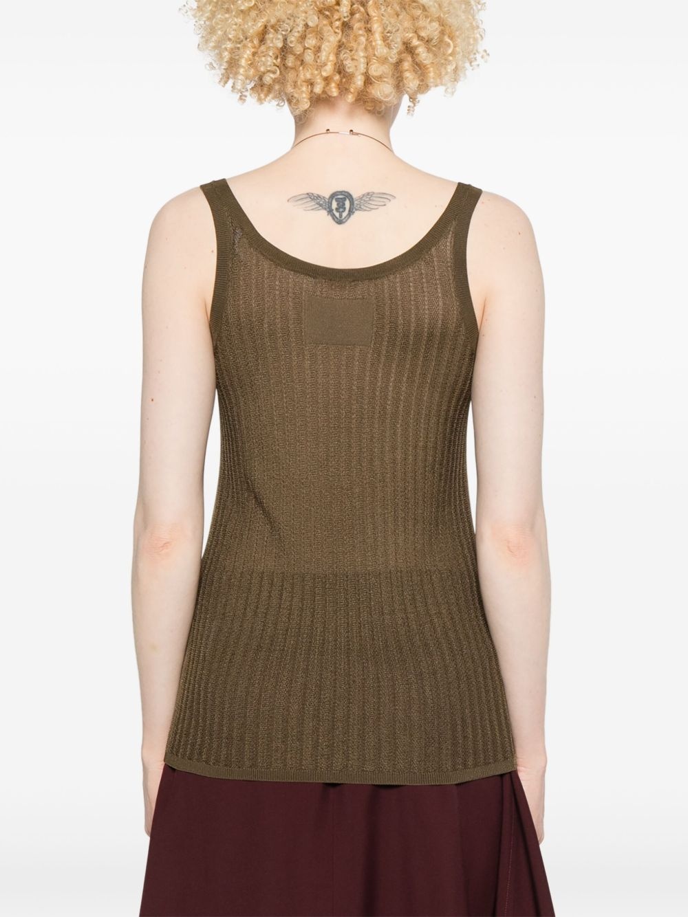 pointelle ribbed tank top - 4