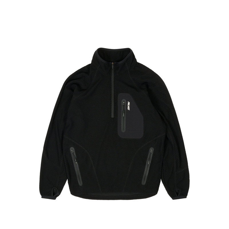 RUN IT 1/2 ZIP THERMAL TRACK JACKET BLACK - 1