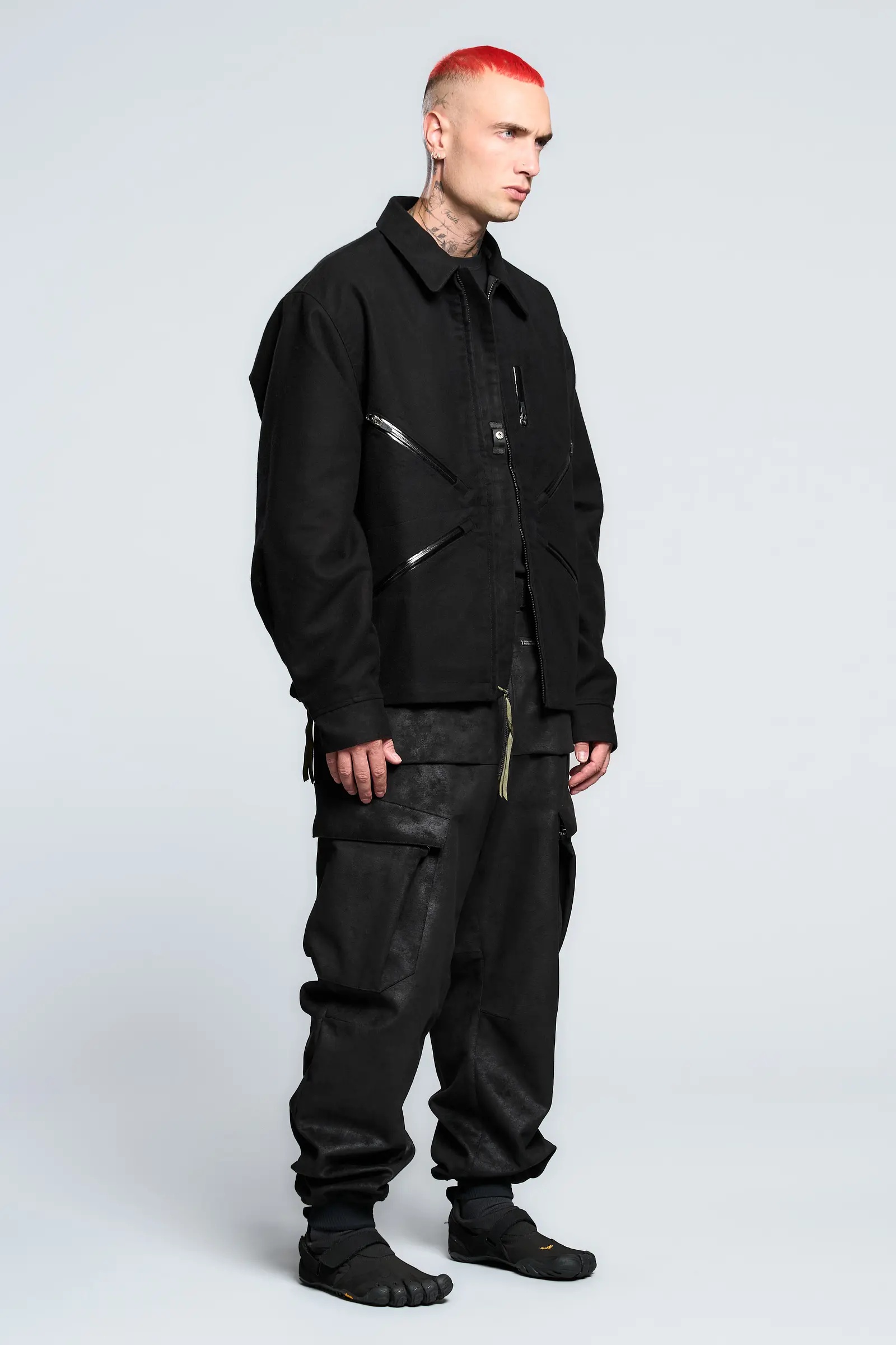 P38-TO Scrim Laced Ultra-Microfiber Cargo Pant Black - 4