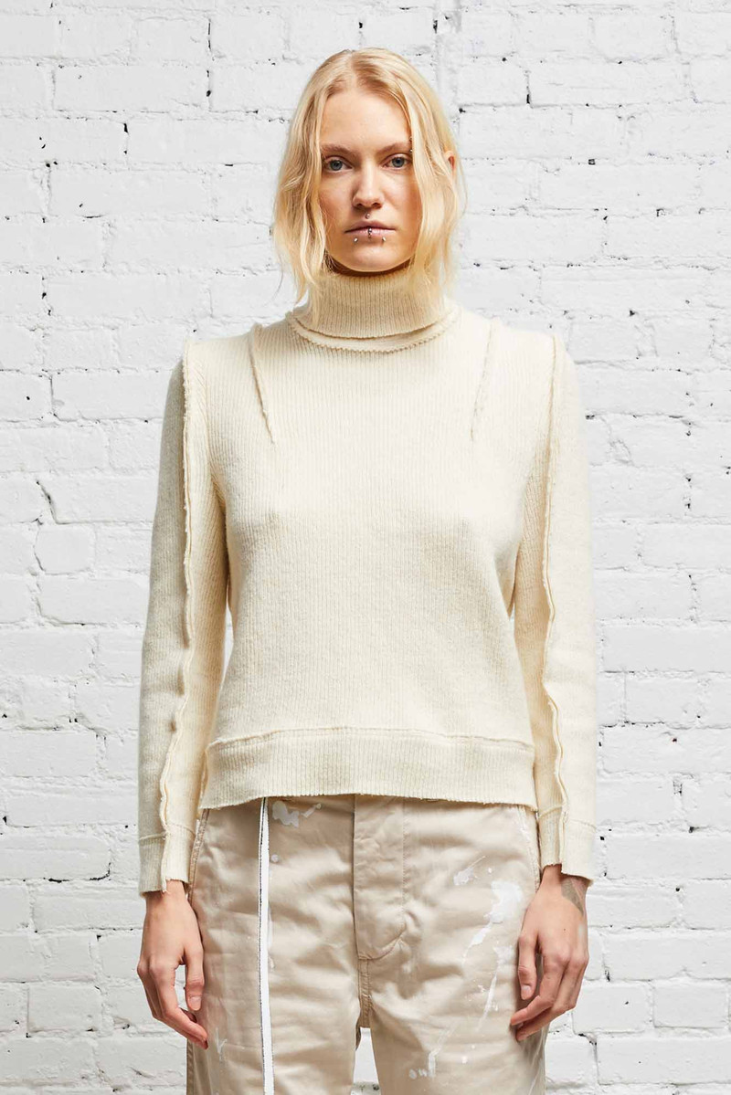FLAT SLEEVE TURTLENECK - ECRU 1