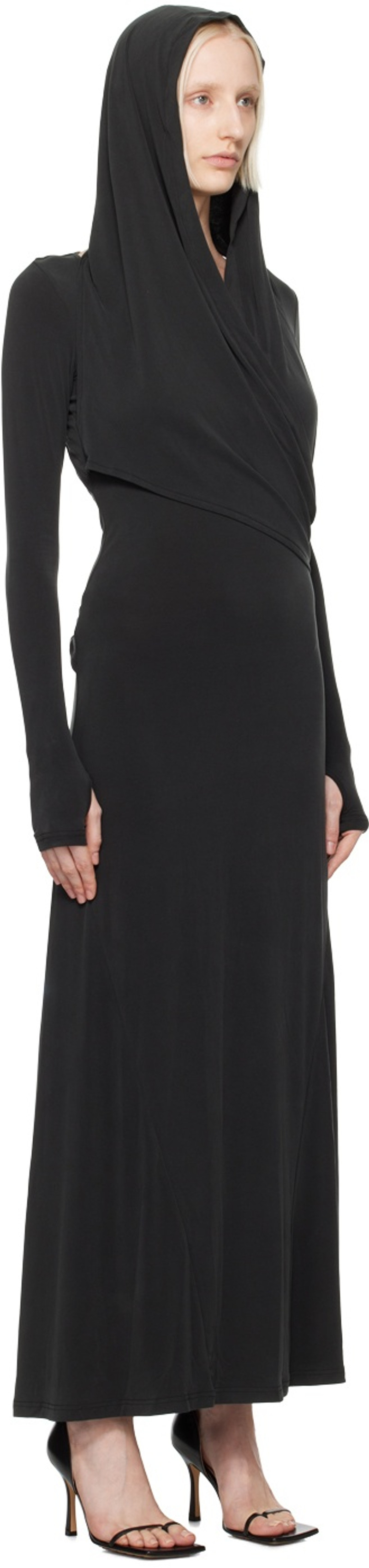 HYEIN SEO Black Hooded Maxi Dress outlook