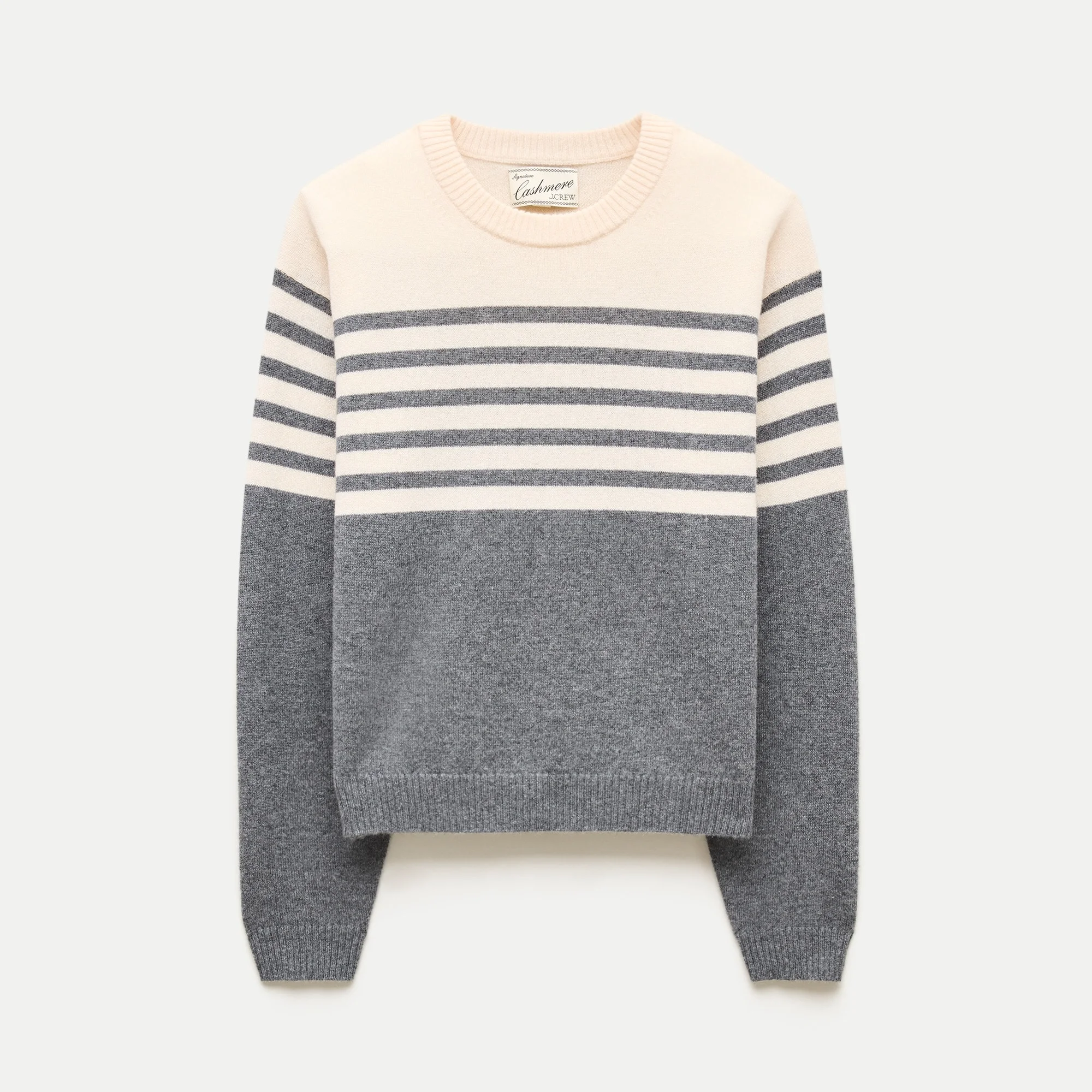 Perfect cashmere crewneck in stripe - 1