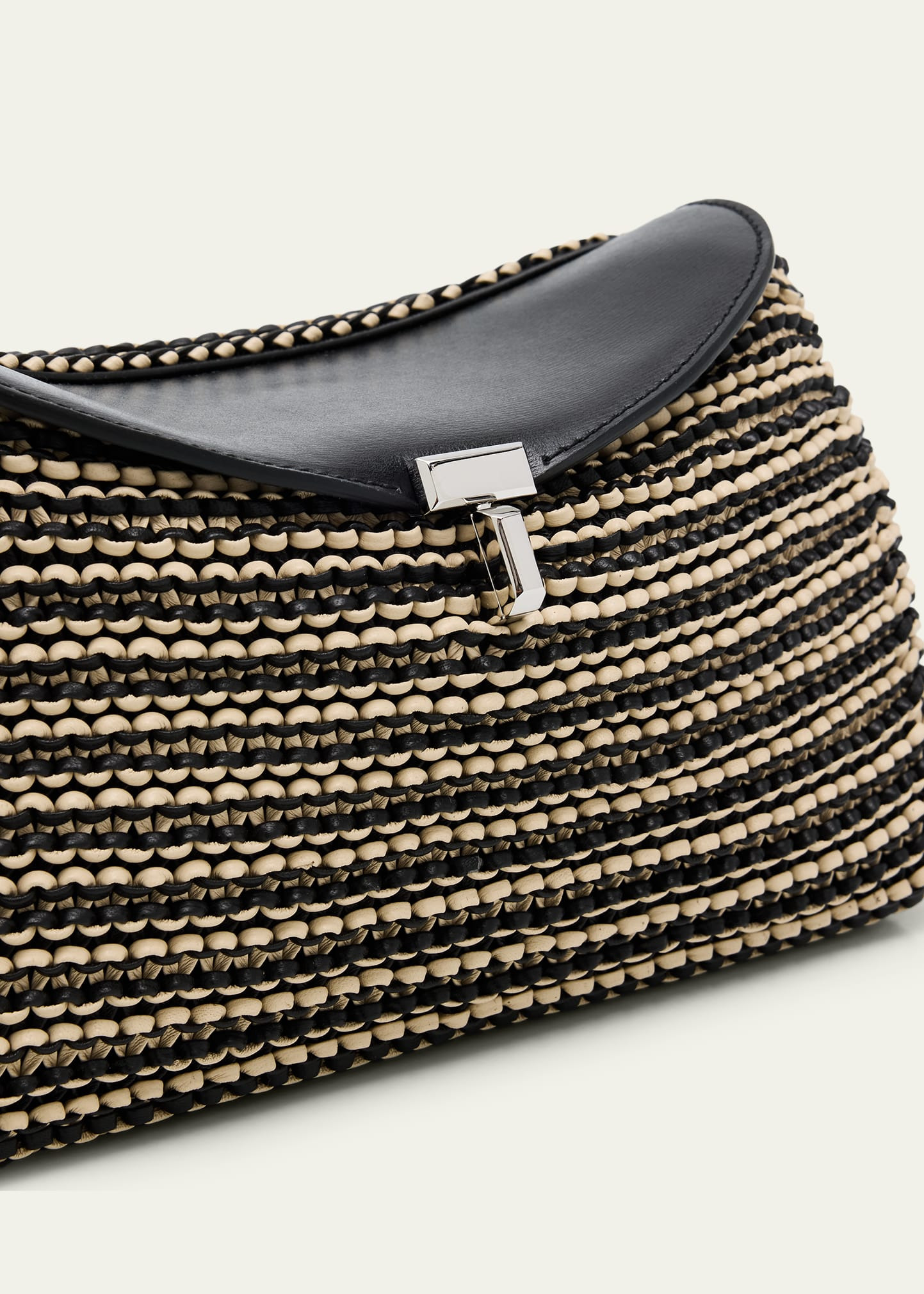 T-Lock Woven Leather Clutch Bag - 5