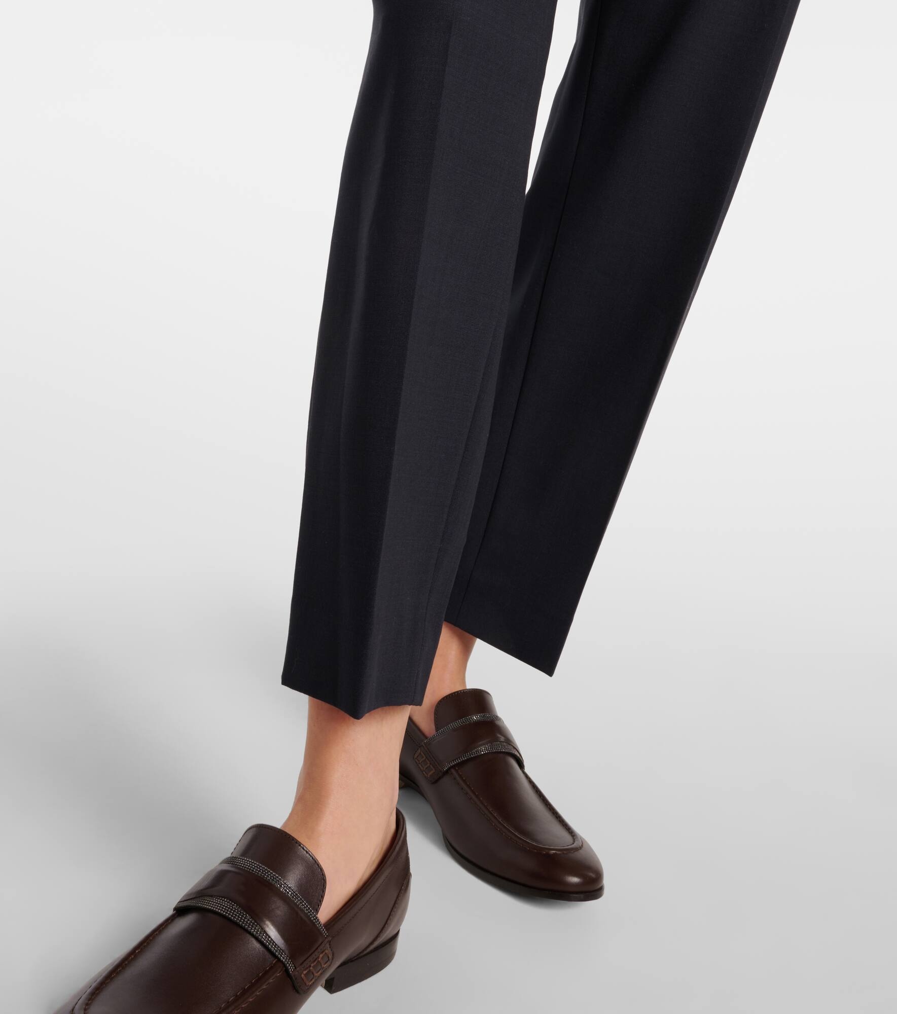 Wool-blend tapered pants - 5