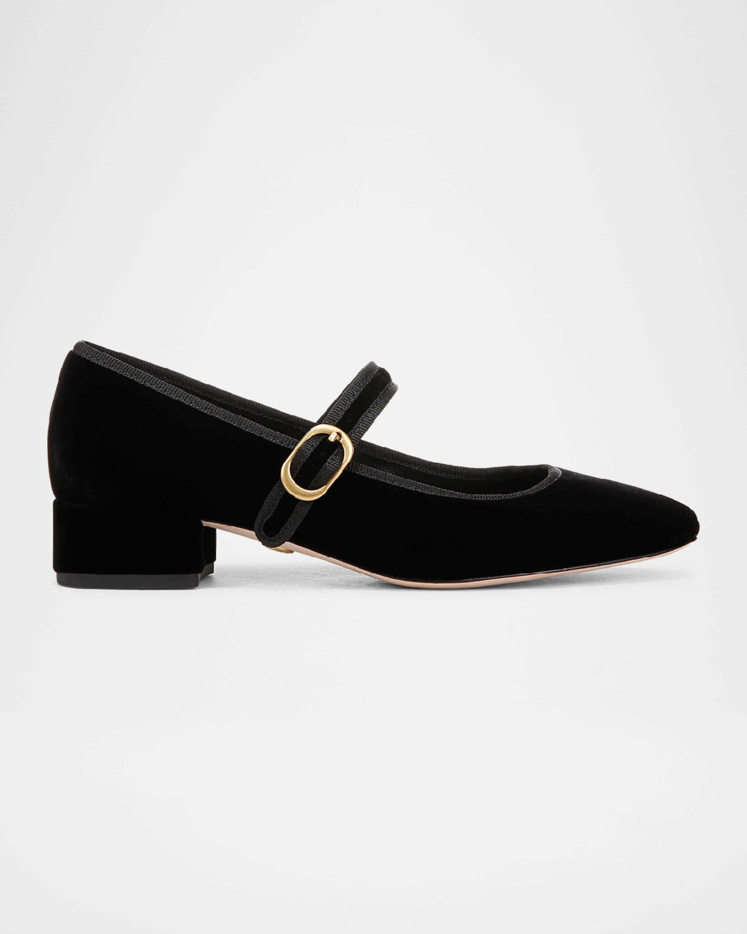 Cade Velvet Mary Jane Ballerina Pumps - 1