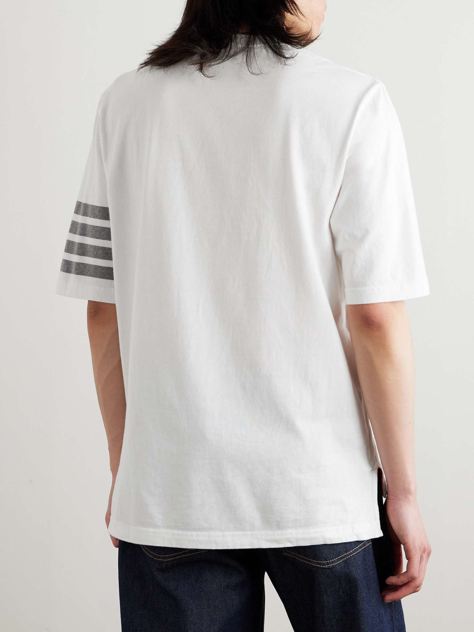 Logo-Appliquéd Striped Cotton-Jersey T-Shirt - 4