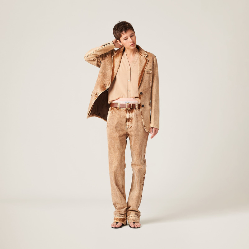 Miu Miu Marbleized denim jeans outlook