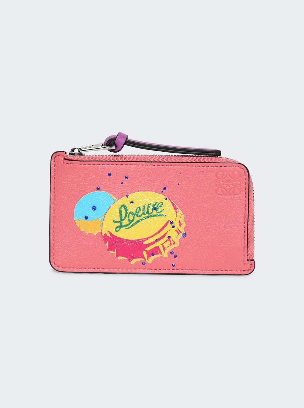 X Paula's Ibiza Bottle Caps Cardholder Coral Pink And Bright Purple - 1