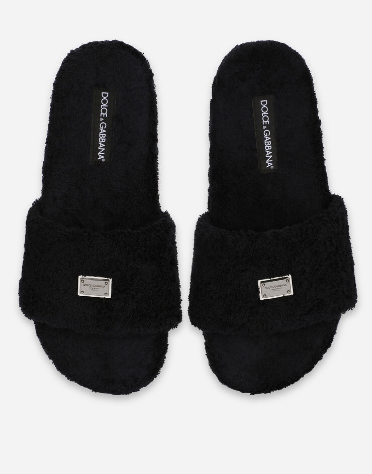 Terrycloth sliders with logo tag - 4