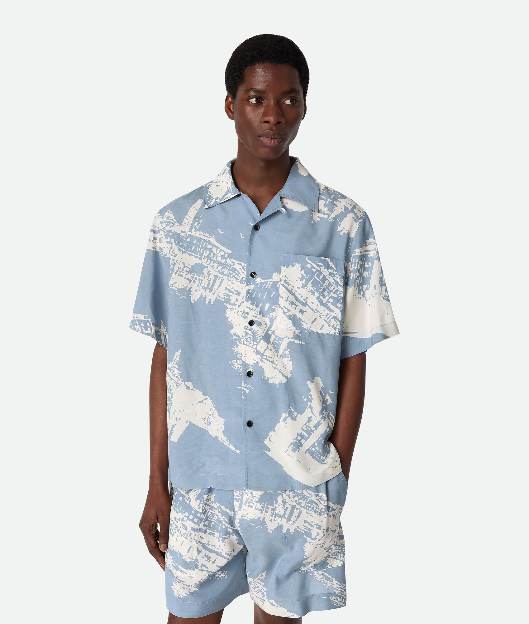 Italian Postcard Silk Shirt - 1