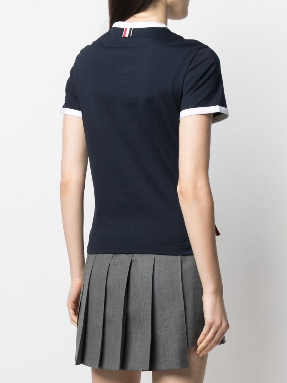 asymmetric hem short-sleeve T-shirt - 4
