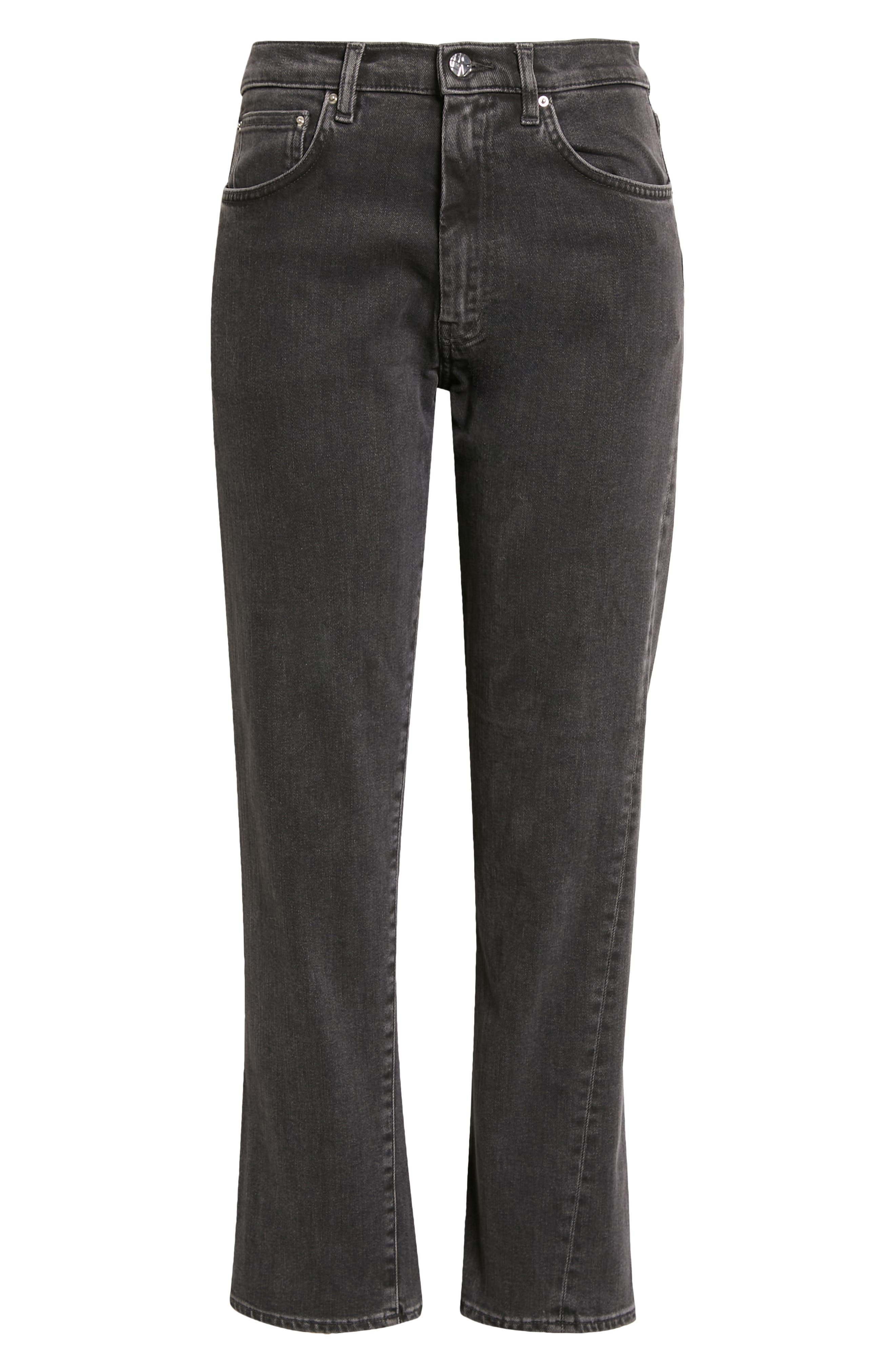 TOTEME Twisted Seam High Waist Straight Leg Jeans in Grey Wash at Nordstrom - 6