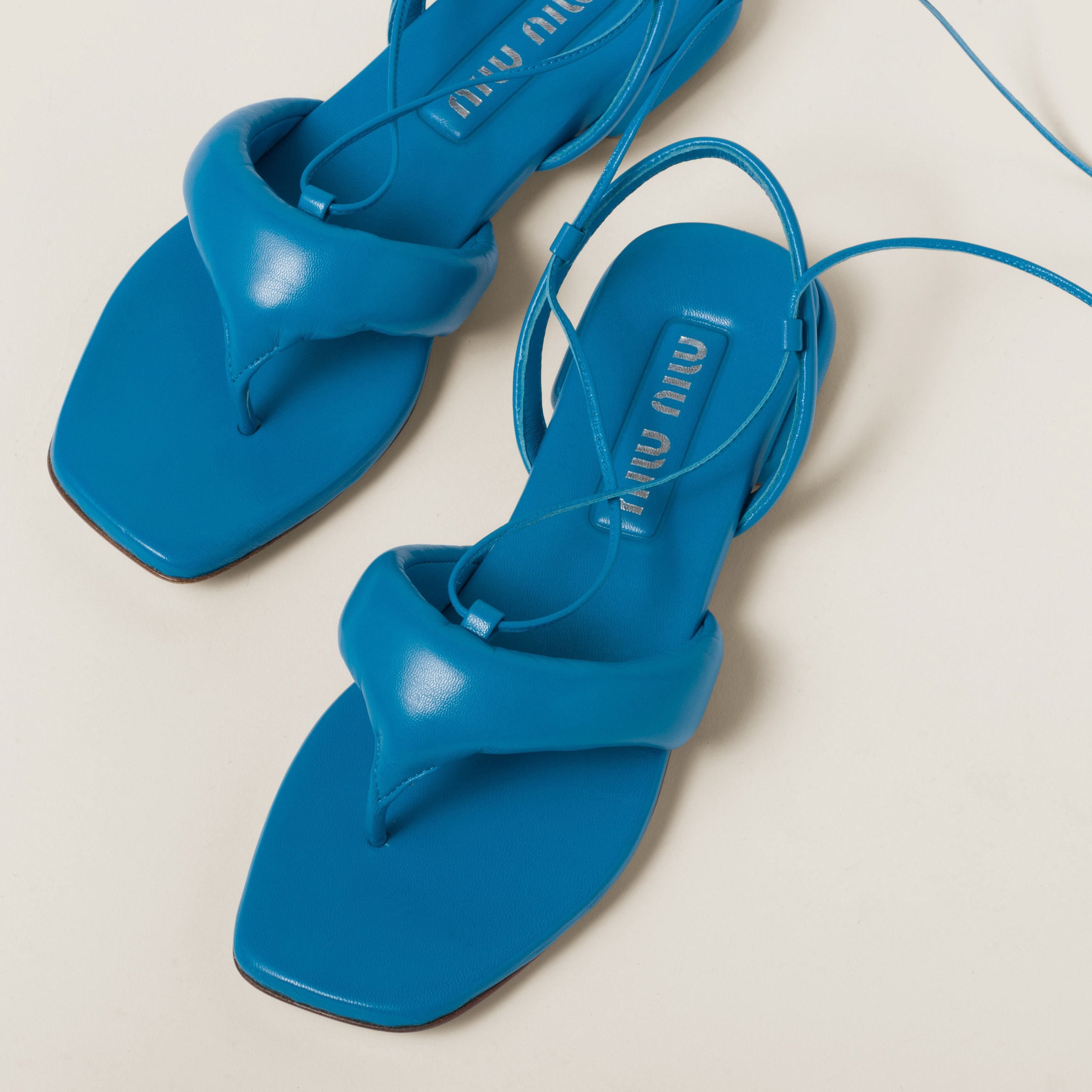 Padded leather thong sandals - 3