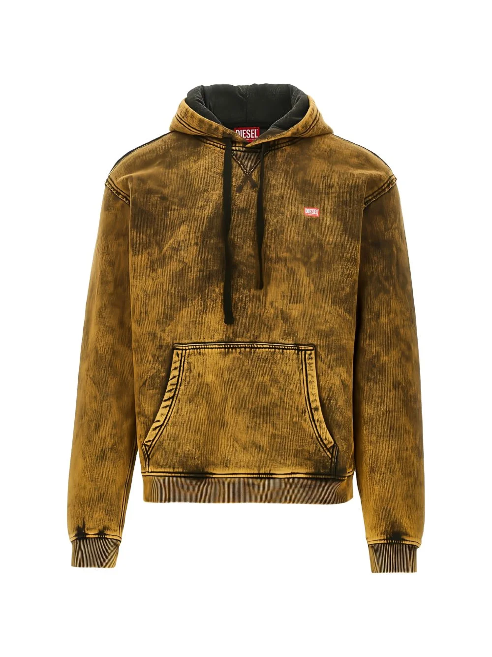 acid-wash logo-patch hoodie - 1
