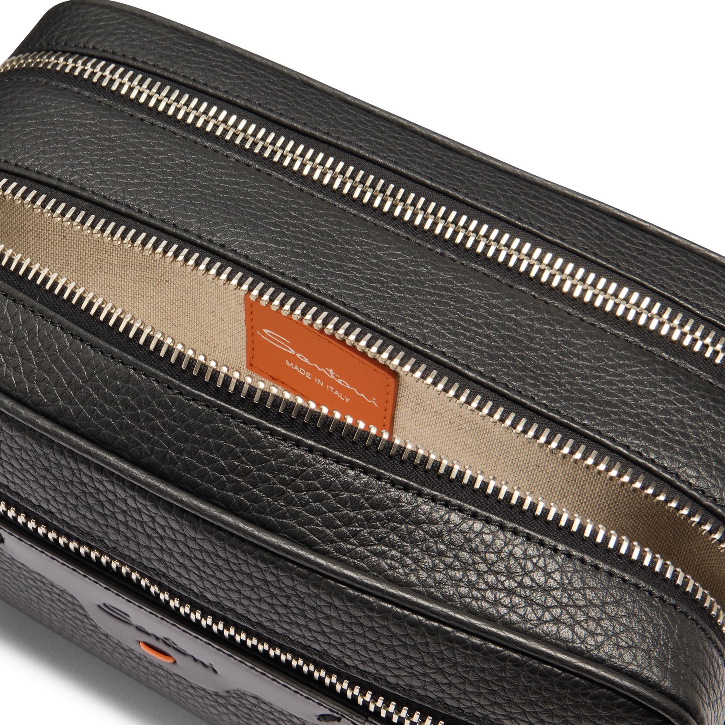 Black tumbled leather beauty case - 5