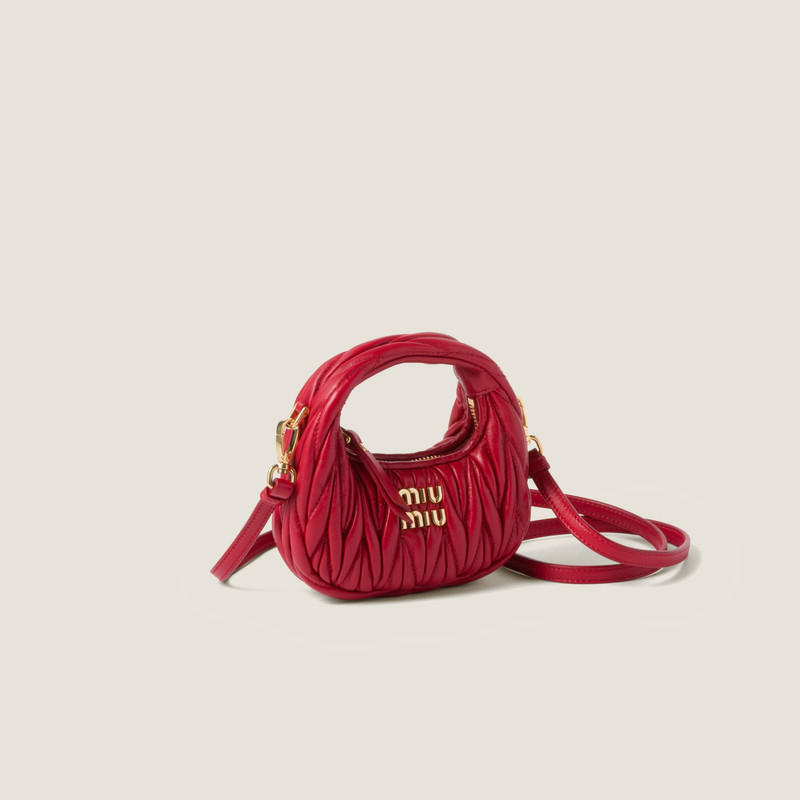 Wander matelassé nappa leather micro hobo bag 3