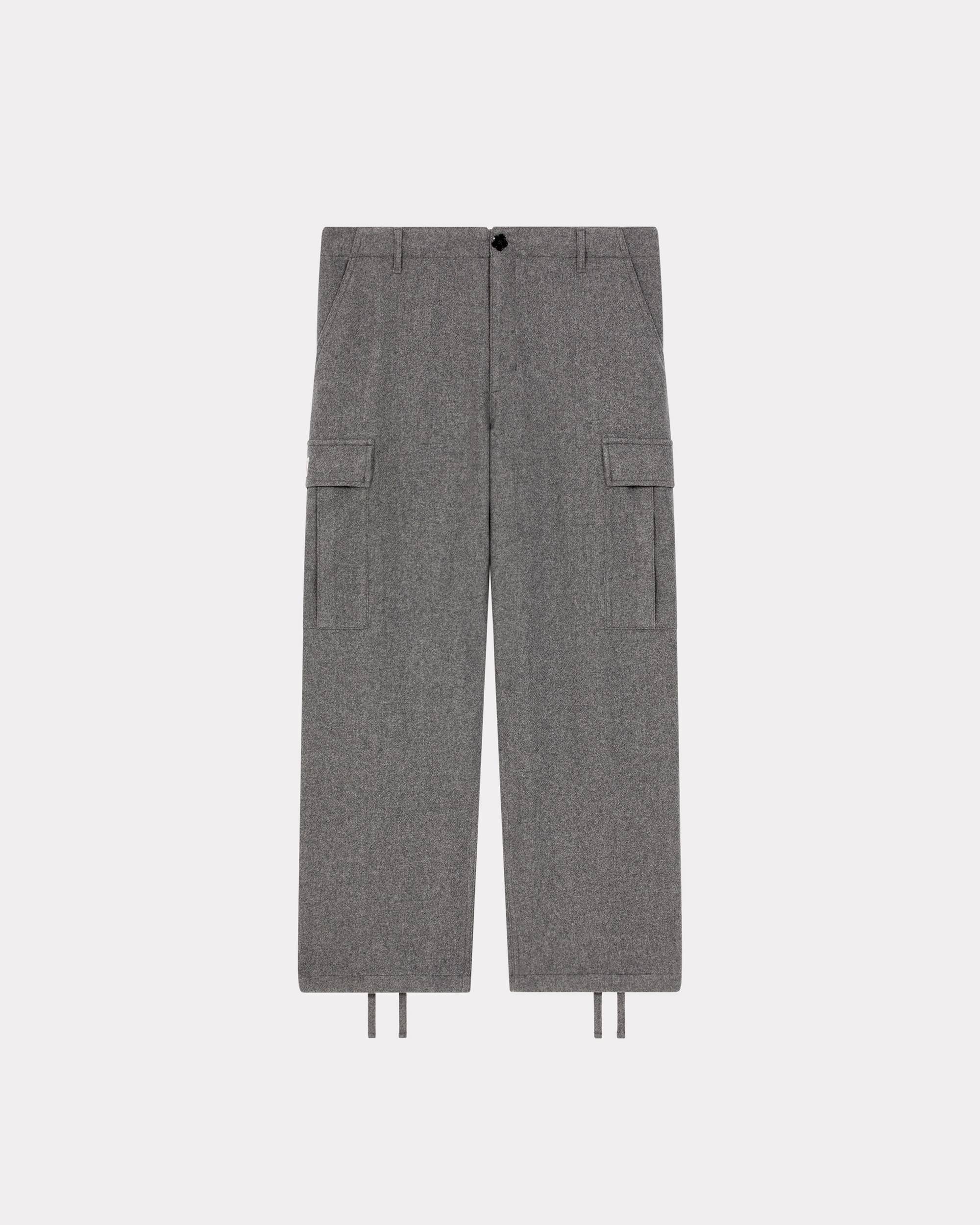 Wool cargo trousers - 1