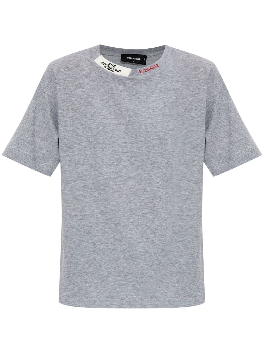 ribbed-detailing cotton t-shirt - 1