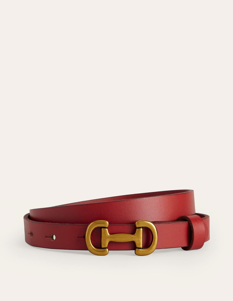 Iris Skinny Snaffle Trim Belt-Red 1