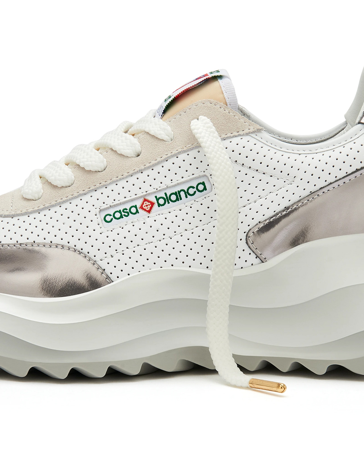 Womens Atlantis White & Chrome Sneaker | Casablanca Paris - 11