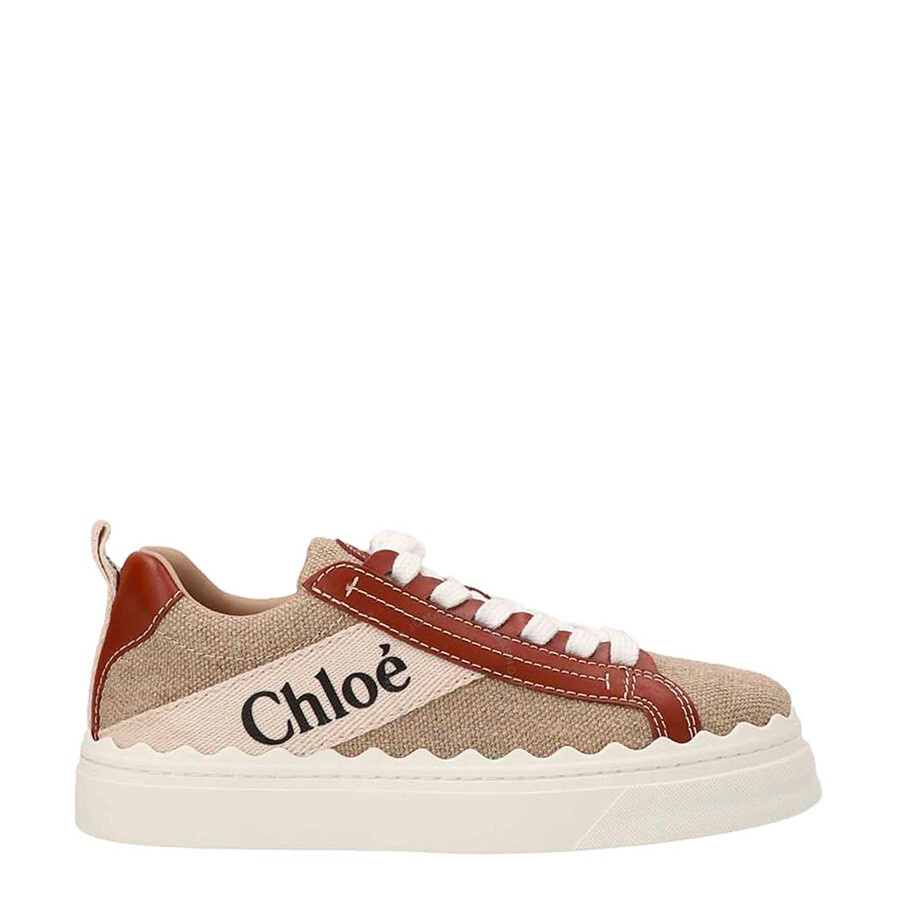 Chloe Linen And Leather Lauren Sneakers - 1