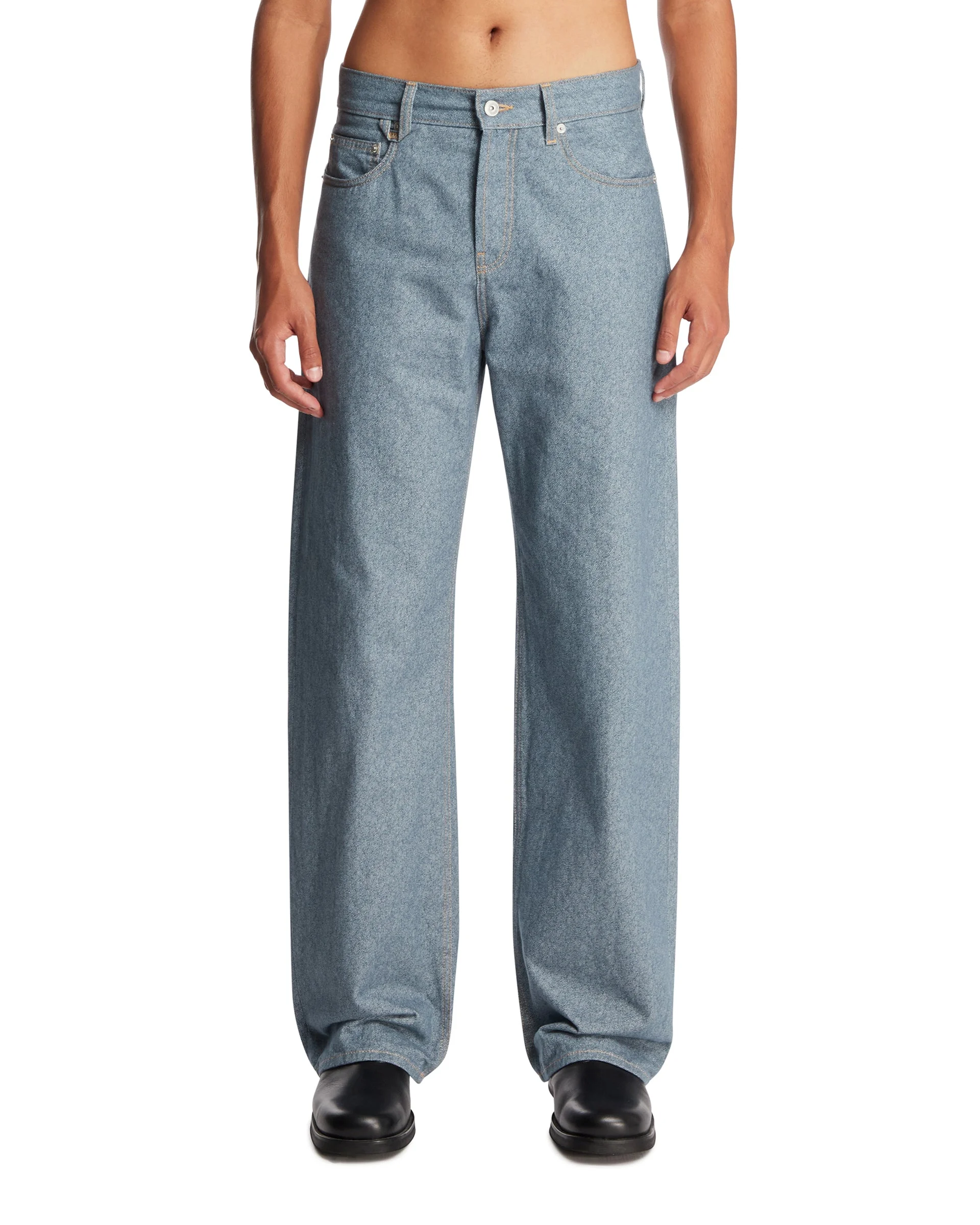 Blue De-Nimes Straight Denim Pants - 1