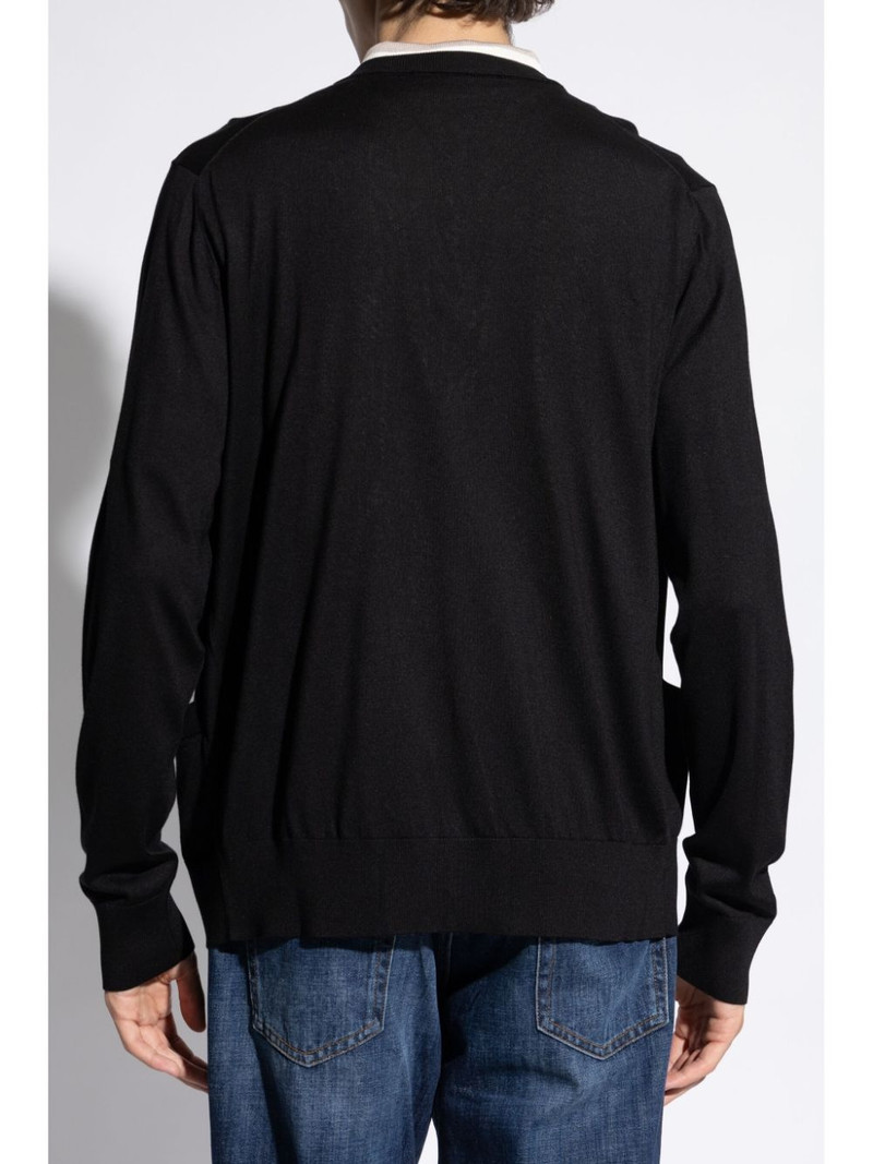 logo-embroidered cardigan 4