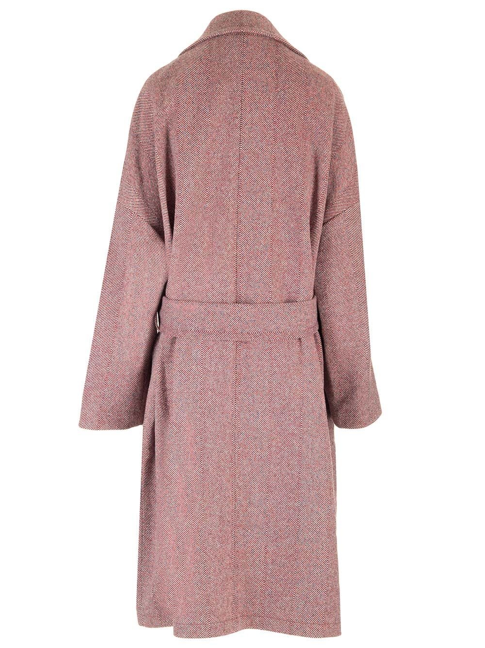 Chevron Wool Coat Coats Bordeaux - 2