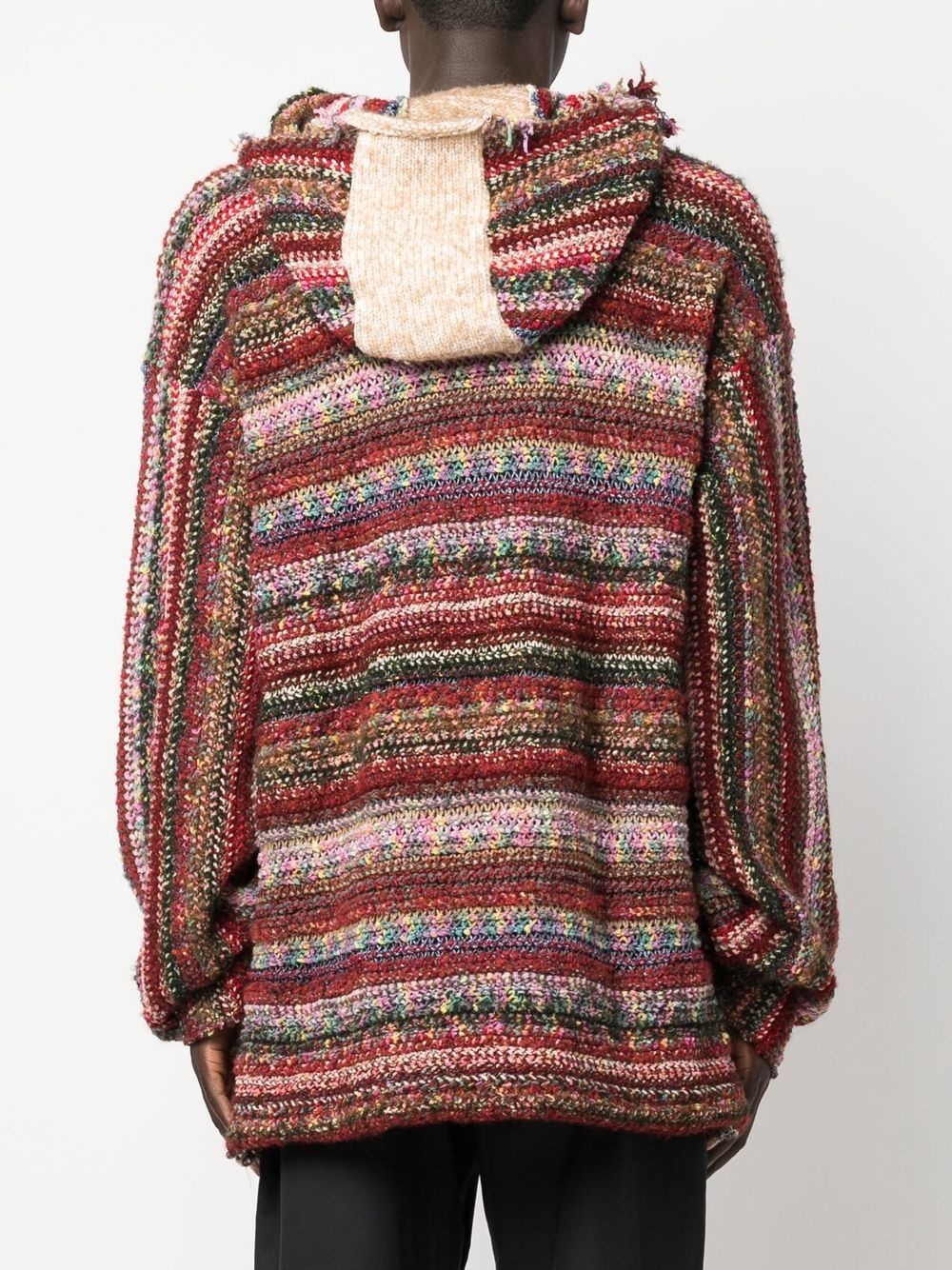 striped recycled wool hoodie - 4
