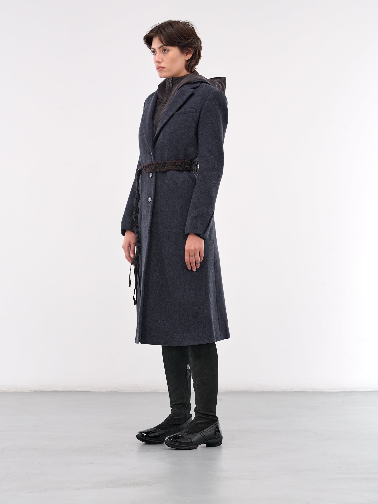 Ceramic Button Long Coat - 2