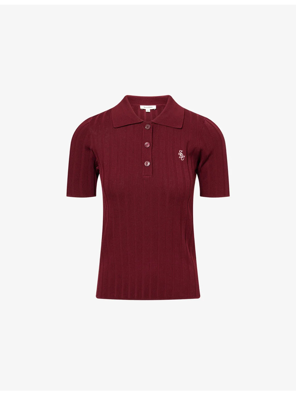 Brand-Logo Ribbed Woven Polo Top - 1