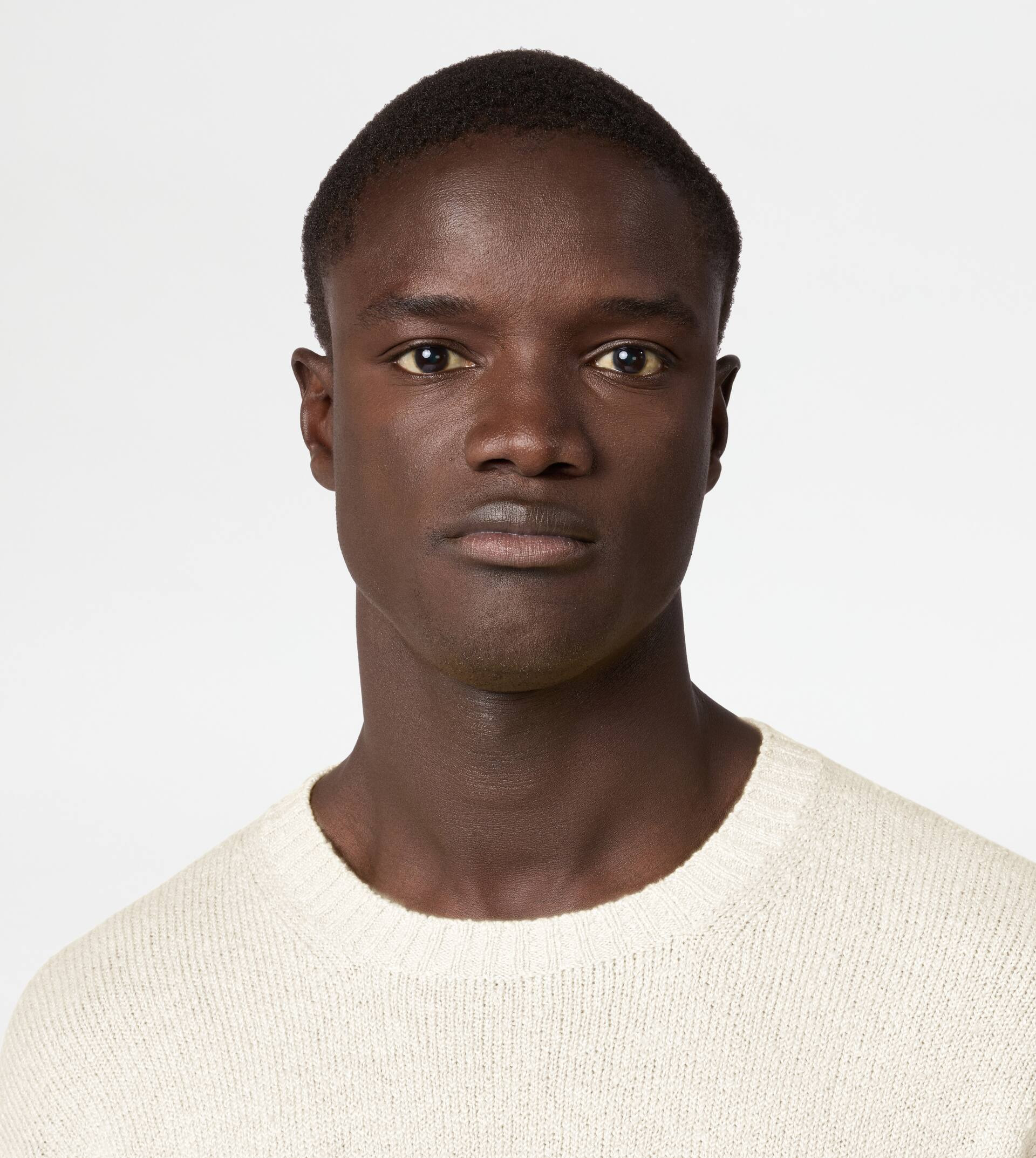 ROUND-NECK PULLOVER IN COTTON - OFF WHITE - 5